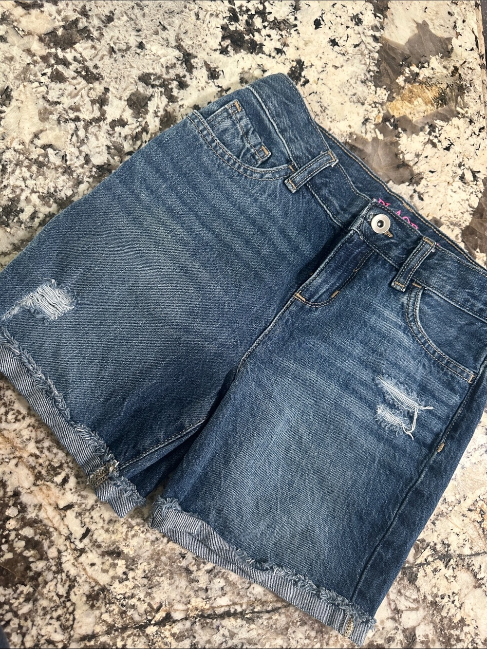The Children's Place Blue Distressed Denim Shorts